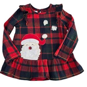 Mudpie Plaid Santa Top